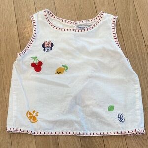 Old Navy x Disney White Top with Colorful Embroidery